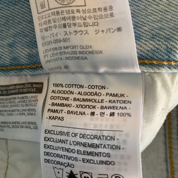 Levi’s 501 Original Mid Thigh Distressed Light Wash Shorts - Picture 7 of 8